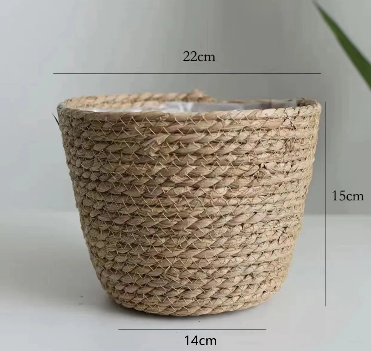 Natuurlijke Rieten Plantenbak Mand Bloempot Rotan Stro Bloemenmand Voor Huis Tuin Decoratie 20/25/30CM: Bruin