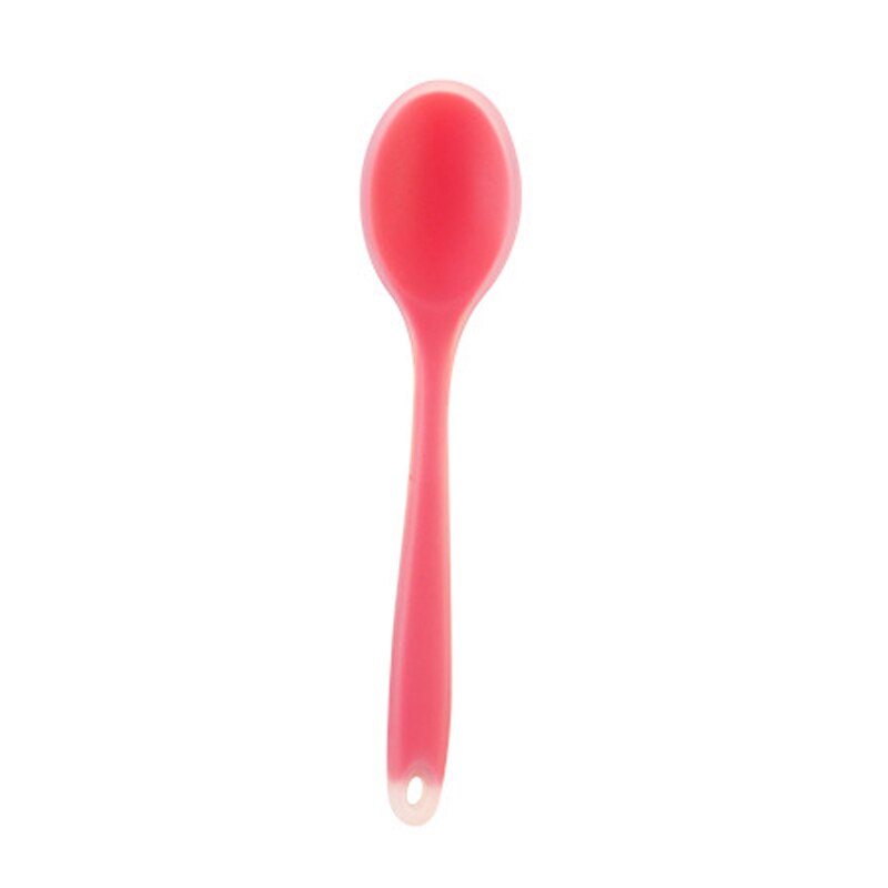 Colorful Silicone Spoon Heat Resistant Non-stick Rice Spoons Kitchenware Tableware Learning Spoon Cooking Kitchen Tool