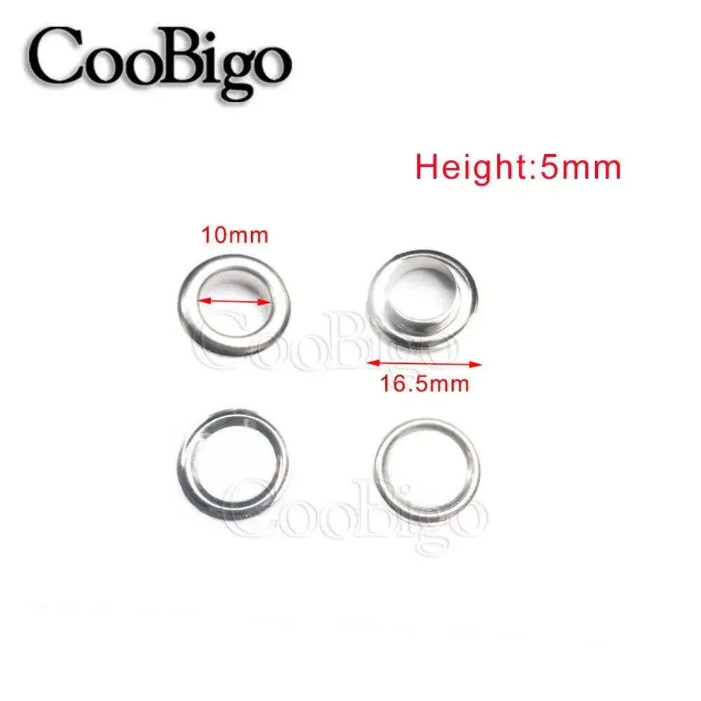 100 ensembles d'œillets ronds en cuir, œillets en métal pour chaussures, vêtements, sac, ceinture, bricolage, accessoires d'artisanat du cuir, couleur argent: Cuivre