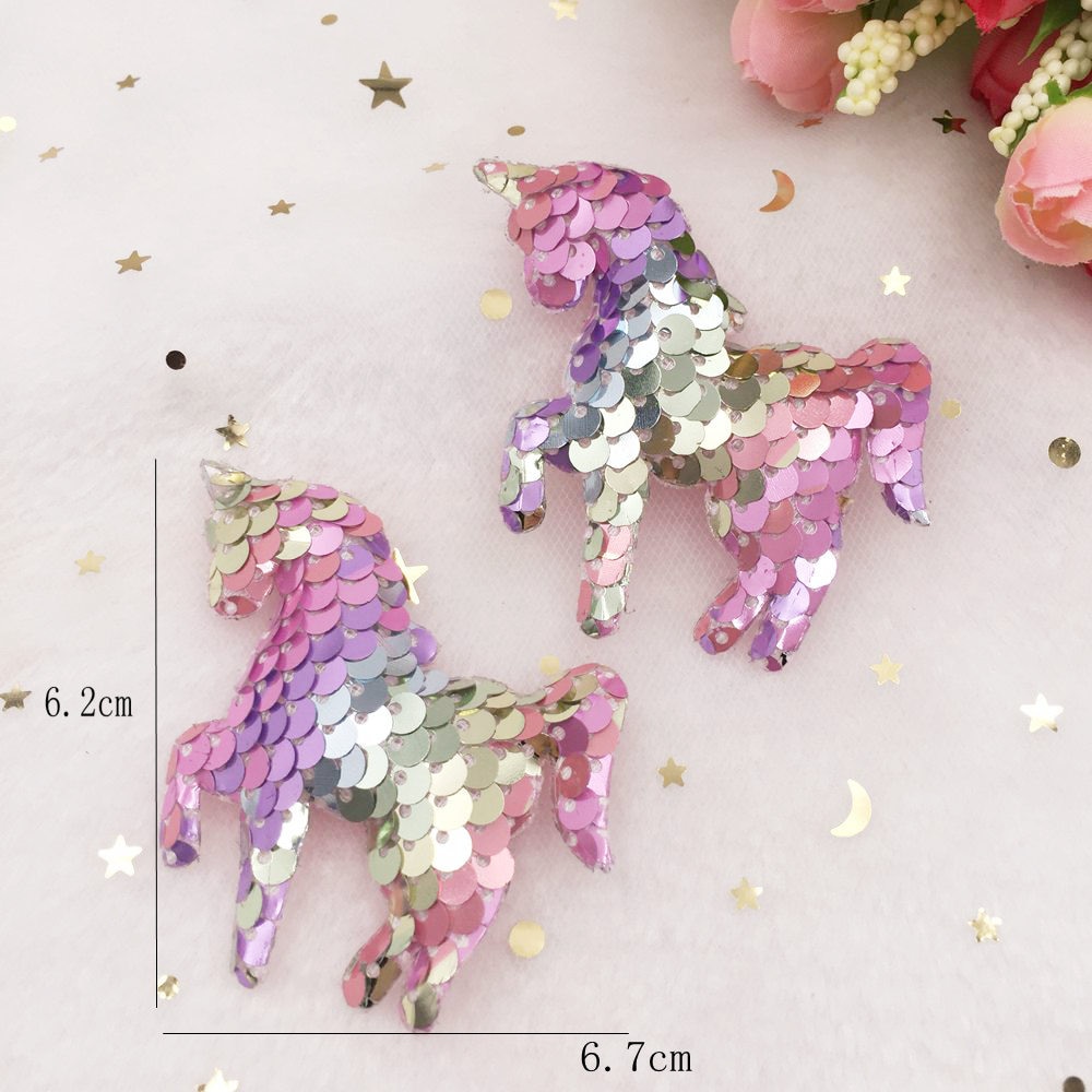 Färgglatt glitter fisk skala paljett vadderat tyg enhörning applikation gör barn hår klipp tillbehör diy hantverk leveranser