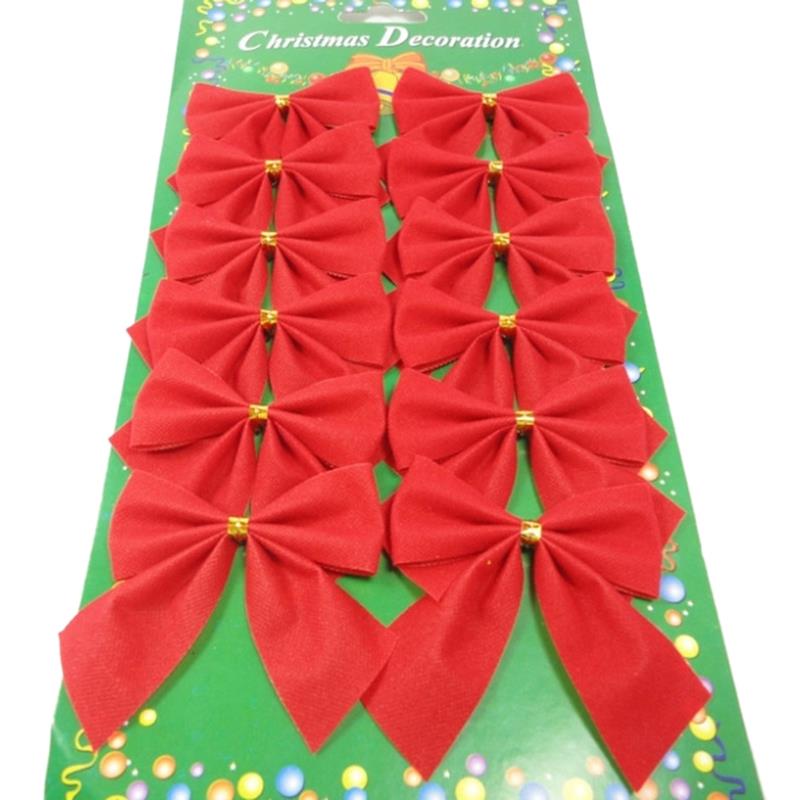 Goud/rood optioneel 12 stuks kerstboomversiering thuis kerstversiering strik kerstboomversiering