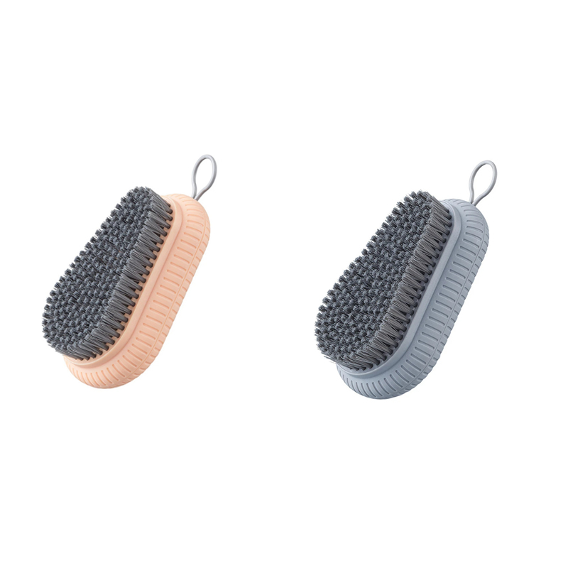 Cepillo de cerdas suaves para el hogar, pantalones de lavandería multifuncionales, calcetines para zapatos, lavado a mano, herramienta de cepillo de limpieza de ropa para lavado de baño: Rojo