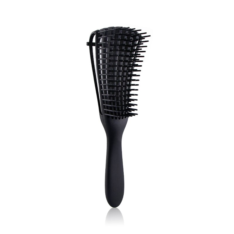 Brosse démêlante 4c brosse démêlante pour cheveux bouclés mouillés épais cheveux crépus ajuster Massage du cuir chevelu démêler brosse à cheveux # RD-15: BLACK