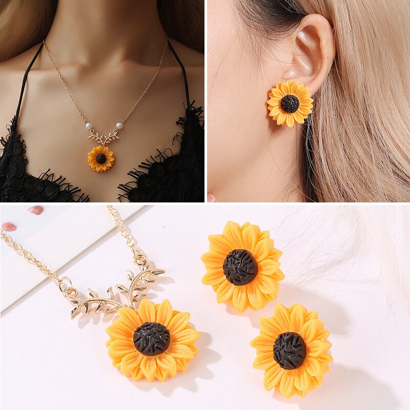 Sunflower Earrings Stud for Women Girls You are my Sunshine Jewelry Sun Flower Statement Earring Bridesmaid