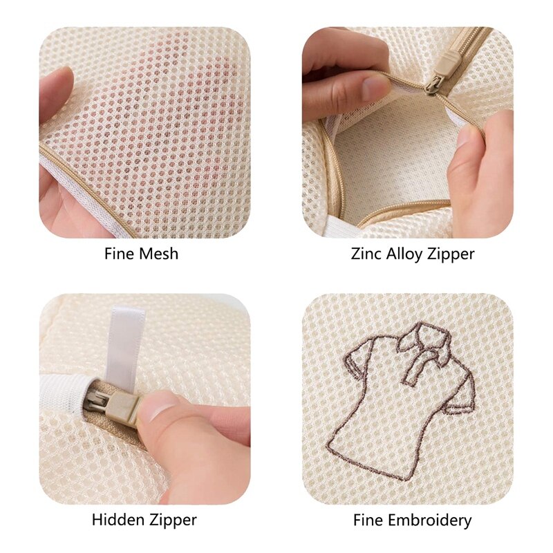 4 Pcs Mesh Waszakken, Reizen Kleding Opbergtas, Kledingstuk Wassen Tassen Voor Lingerie Beha, Blouse, jeans, Sokken
