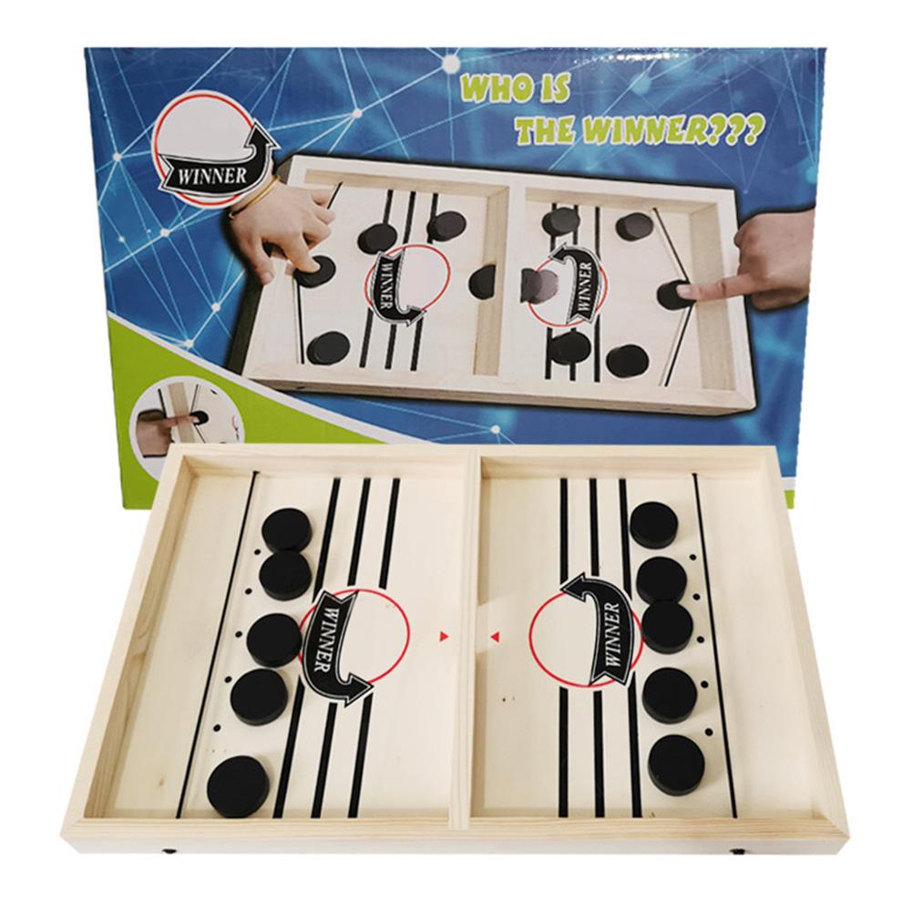 Funny Hockey Board Game Set Wooden Puzzle Chess Portable Parent Child Party Entertainment Household Have Fun For Kids