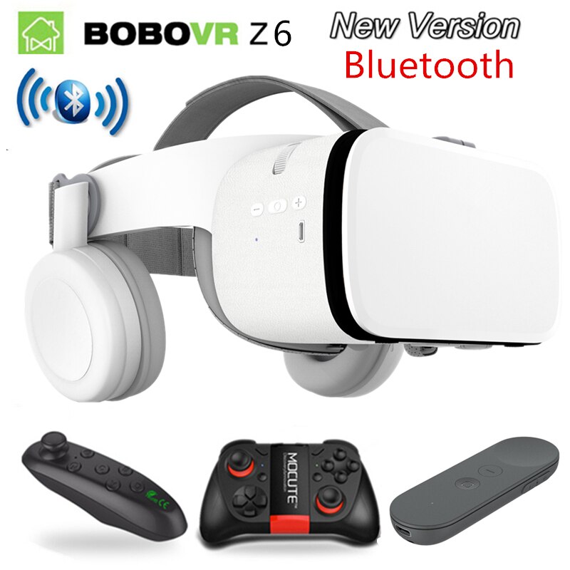 Bobo Vr Z6 Vr Bril Draadloze Bluetooth Vr Headset Android Ios Remote Reality Vr 3D Kartonnen Bril 4.7 -6.2 Inch