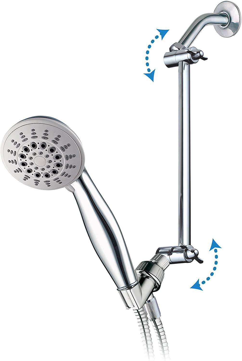 Adjustable Extension Shower Arm for Shower Heads Solid Brass Shower Head Extension Arm Bathroom Hardware Chrome Finish