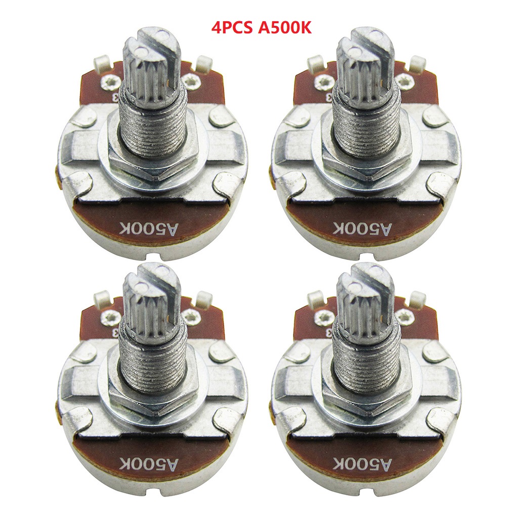 FLEOR 4pcs Full Size Pots Long Split Shaft Guitar Potentiometers A500K A250K B250K A500K for Choose: PURPLE