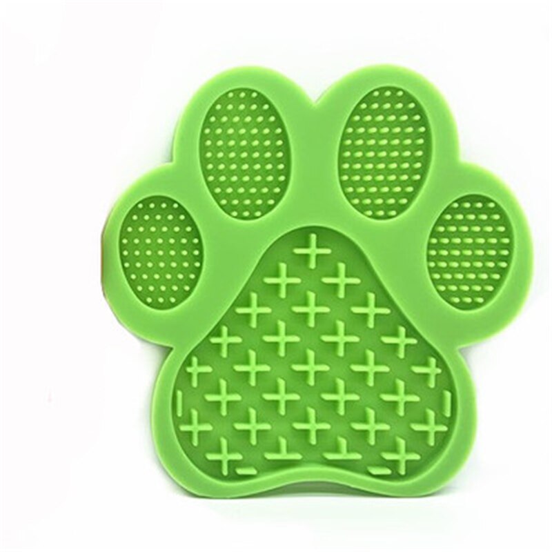 Silicone Dog Licking Sucker Pad mat Cat Lick Placemat Bath Buddy Slow Food Sucker Pad Pet Supplies Automatic Feeder: Green