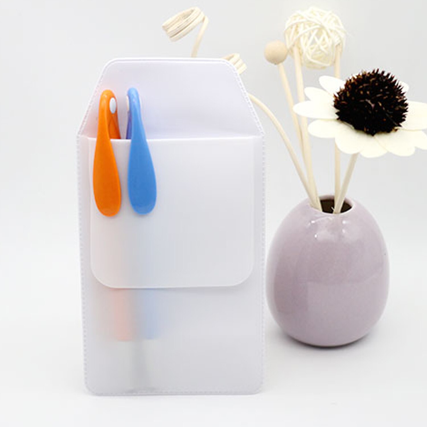 10PCS Clear Leakproof Pocket Protector for Pen Leaks School Hospital Office Supplies White