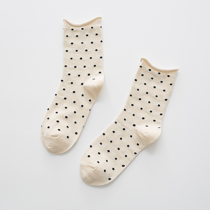 frilly socks calcetines mujer harajuku skarpetki damskie chaussette femme korean style meias women cute japan woman cotton sock: Beige