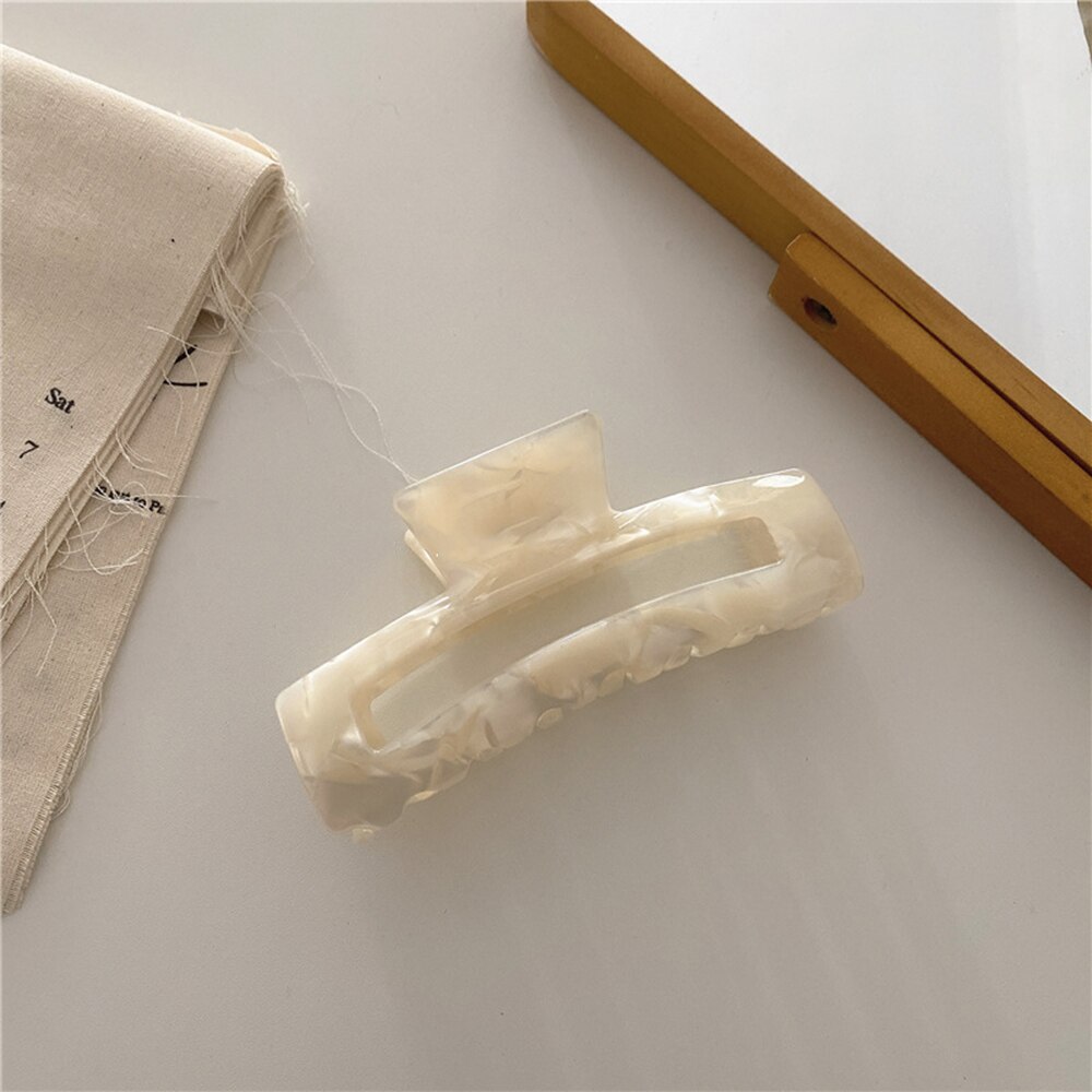 Ensfarvet klo klip stor barrette krabbe hår kløer badeklip hestehale klip til kvinder piger hår tilbehør: 7