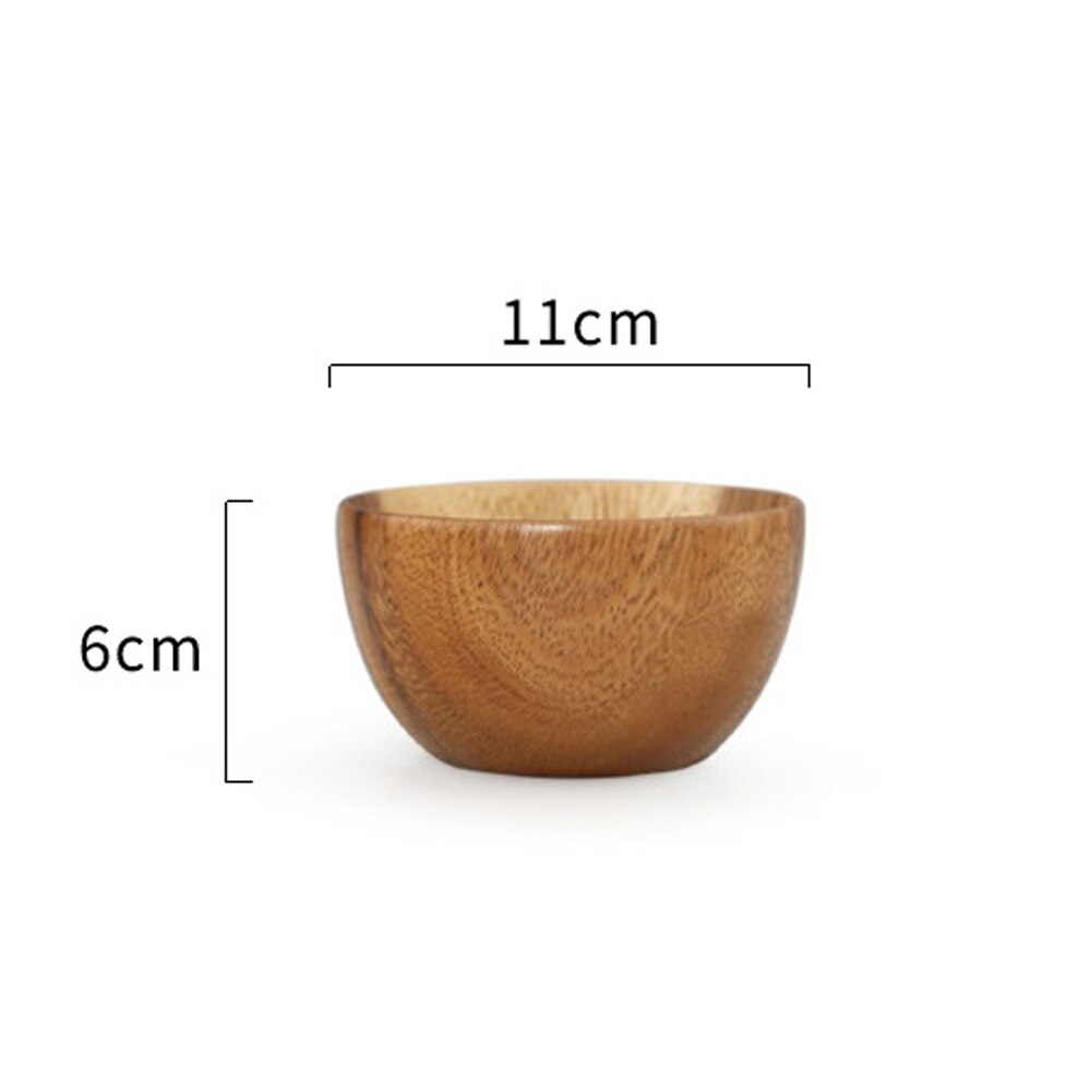 Japanese Style Wooden Bowl Natural Wood Bowl Tableware For Kitchen Item Utensils Good Product Dining food Home Dinnerware: 11cm