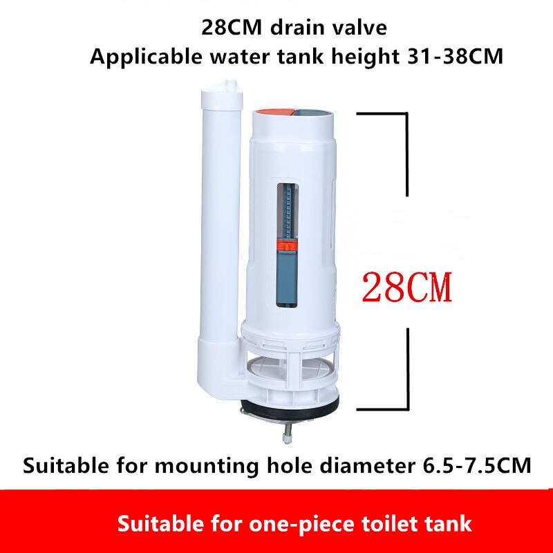Toilet Drain Valve Suitable For All-in-one Toilet Filling Valve Round Double Push Button Water Tank Fittings Sets,FL21088: 28CM Drain Valve