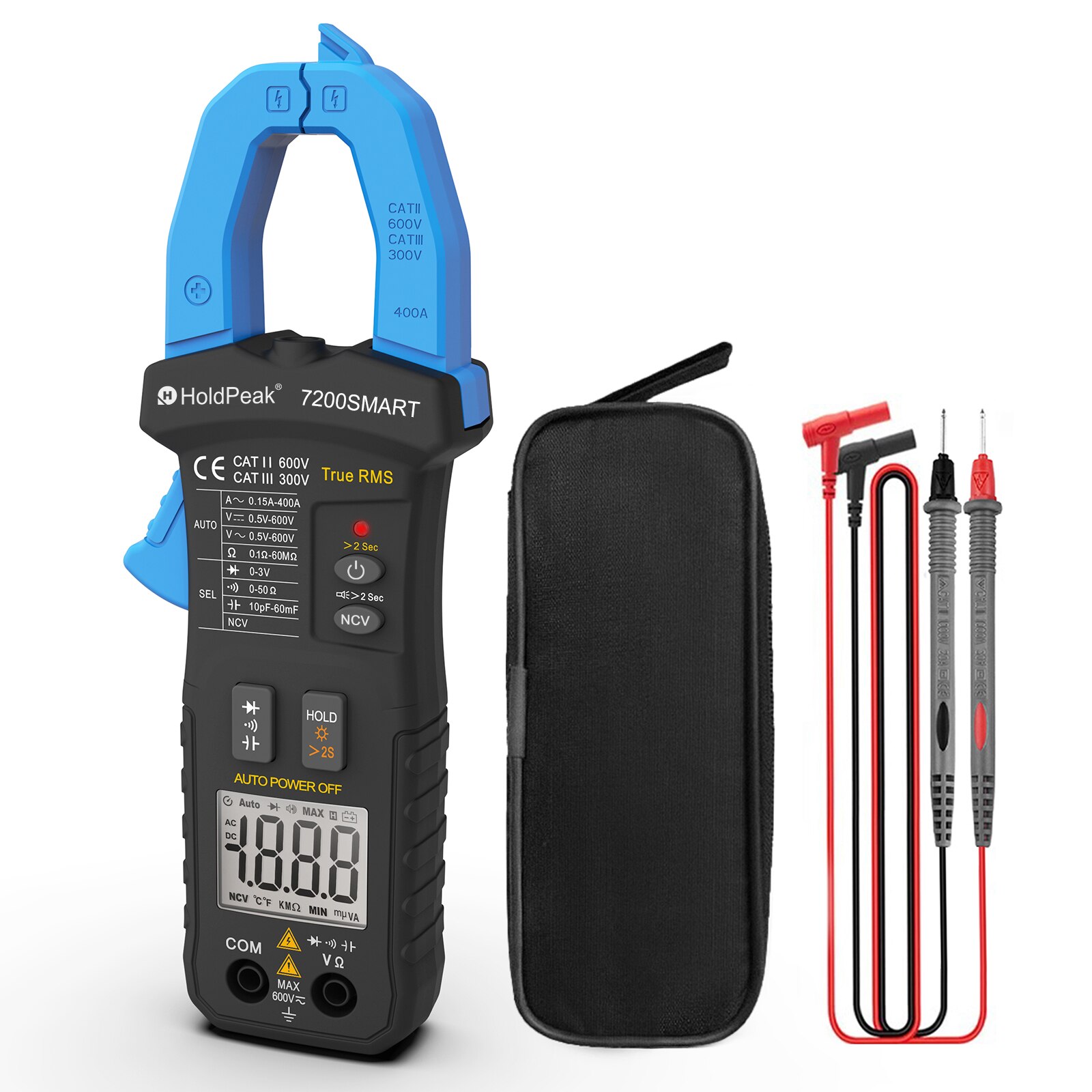 Digital Clamp Multimeter HP-7200Smart,TRMS 6000 Counts Clamp-on Avometer AC&amp;DC Voltage Current DMM Test Meter,Auto Range meter