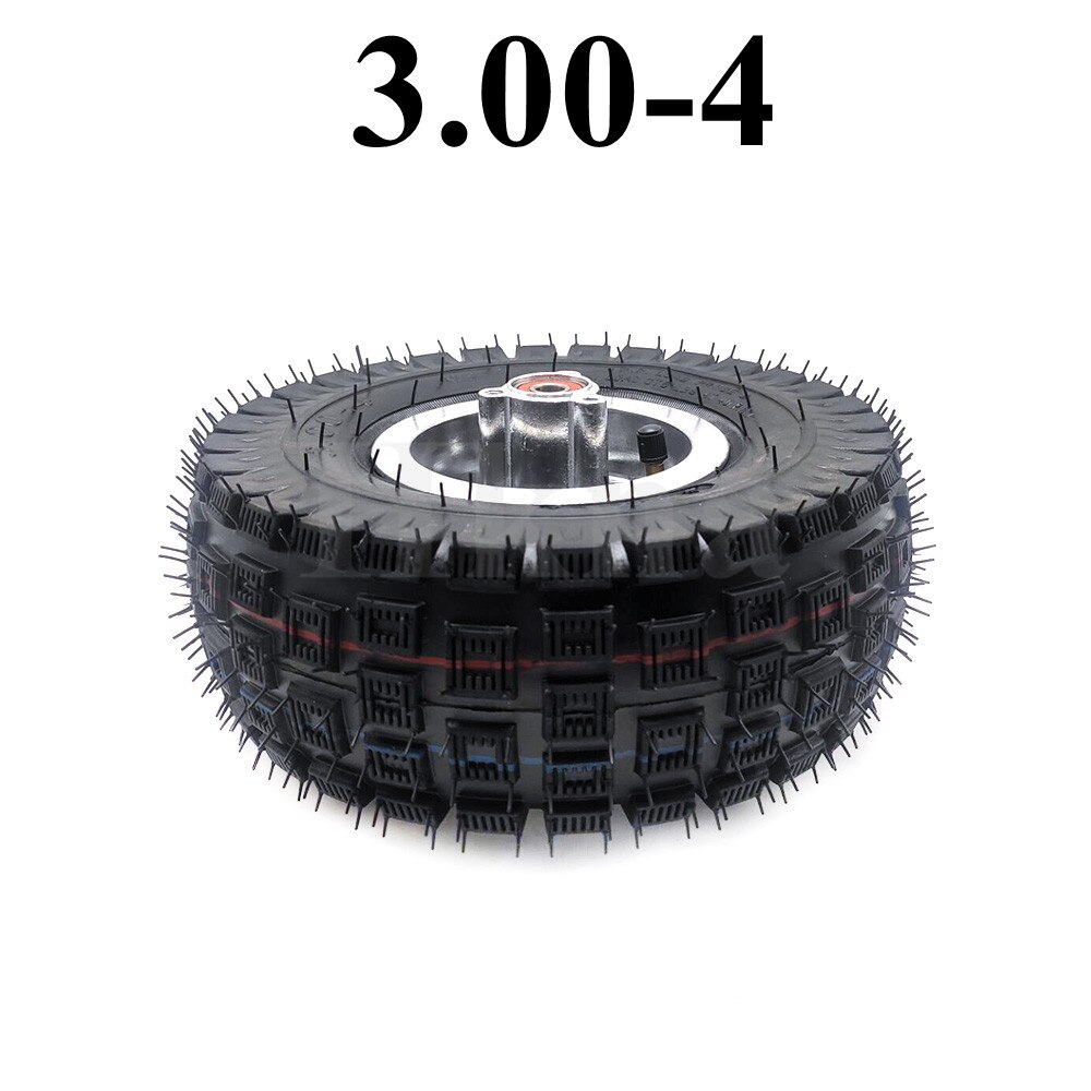 Neumático de 4 ruedas con llanta de cubo de aleación 3,00, neumático exterior de tubo interior para patinete eléctrico, carro, piezas de camión de almacén, 3,00