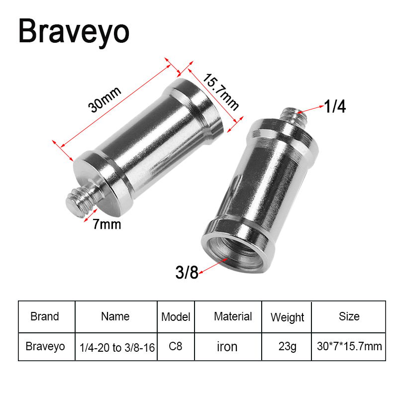 Konverteringsskrue 1/4 to 3/8 m8 m6 skruer blitzstativ kuglehoved monopod adapter skrue fotograferingstilbehør til spejlreflekskamera stativ: Lysegrå