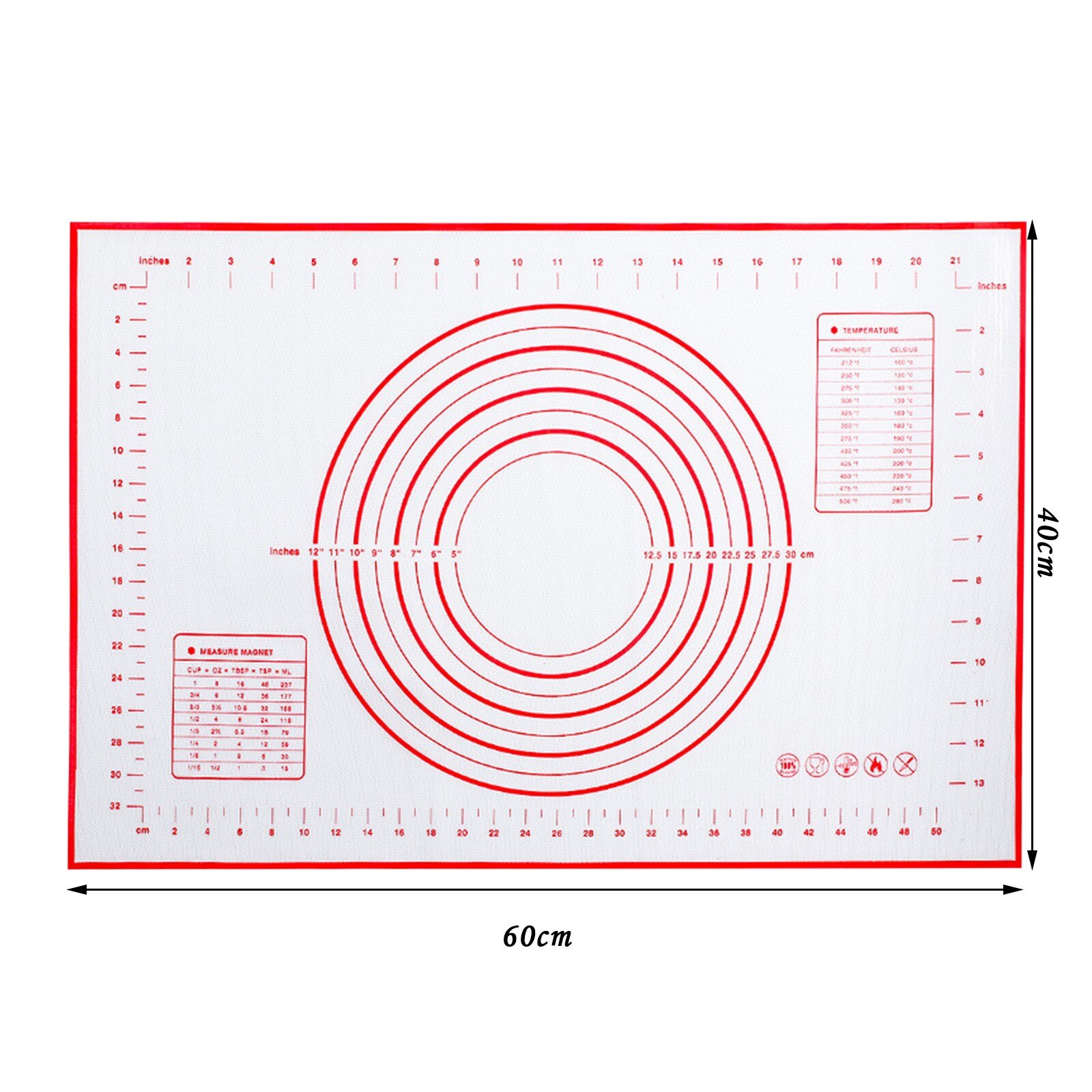 Silicone Taart Mat Non Stick Bakmat Fondant Mat Deeg Rolling Mat Deegrollen Pastry Boards 70*50Cm # T2: A