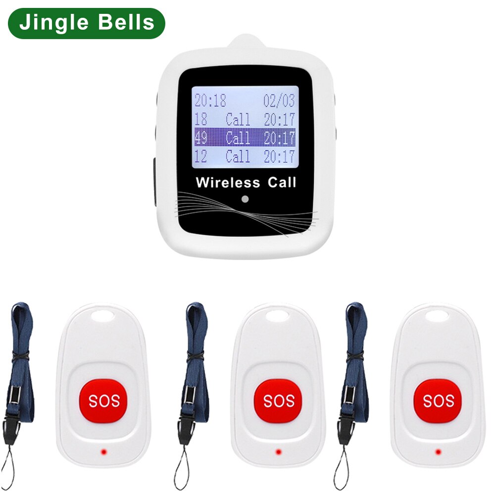 3 Pcs Emergency Belknop En 1 Horloge Ontvanger Kliniek Ziekenhuis Sos Zender Draadloos Bellen Bell Pager Voor Elederly Patiënt