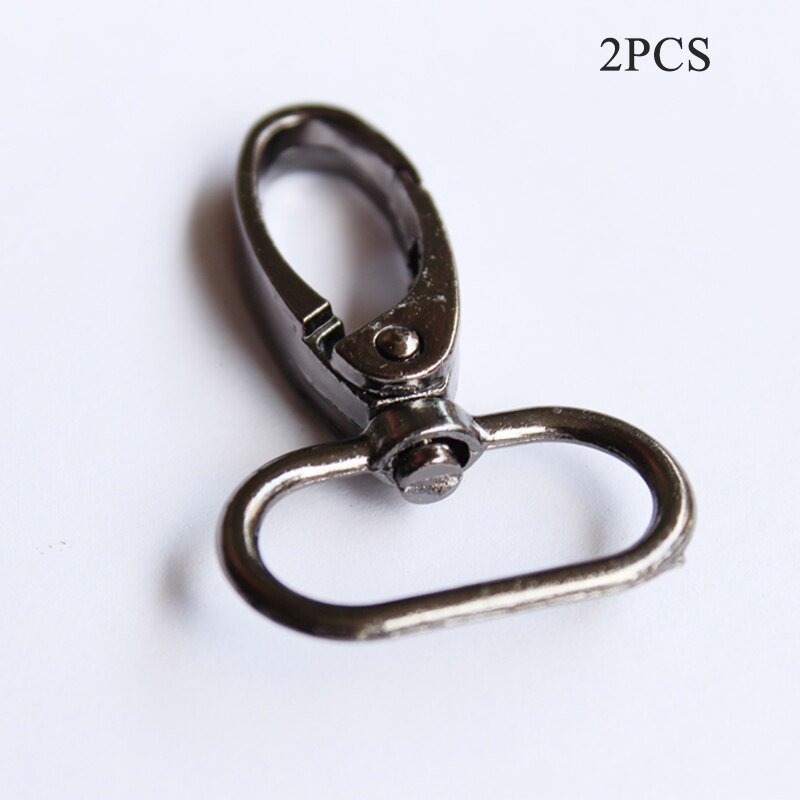 2PC Metal Snap Hook Swivel Eye Trigger Clip Clasp For Leather Craft Bag Strap Belt Durable Black Gold Silver Bag Accessories: Black