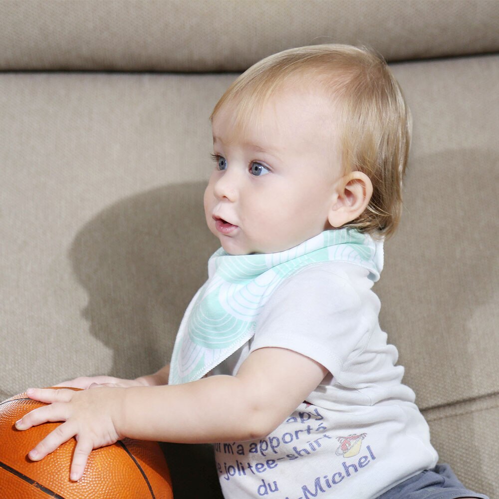 2 pcs/lot Baby Bibs Burp Cloth Print Arrow Wave Triangle Baby Bibs Cotton Reusable Washable Adjustable Baby Meal Infant Bibs