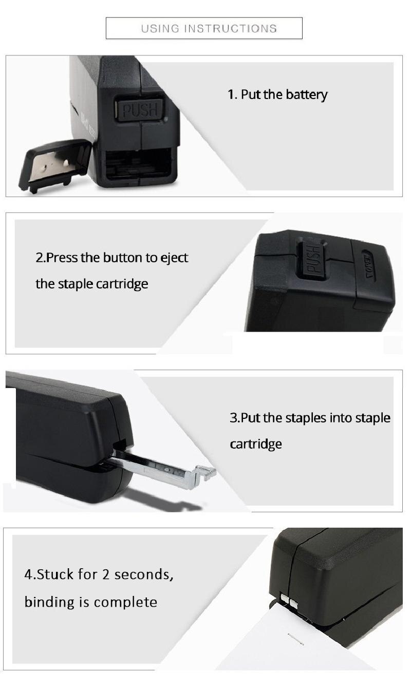 Kw5090 Electric Stapler Machine Battery Portable Automatic No.10 Staples School Paper Stapler Office Stationery