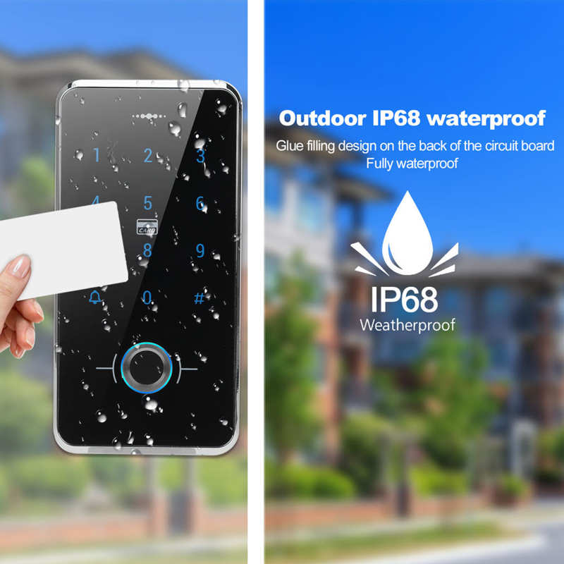 Touch Screen Door Keypad Fingerprint Password Card Reader IP68 Waterproof Wiegand26 Access Controller Security Access System