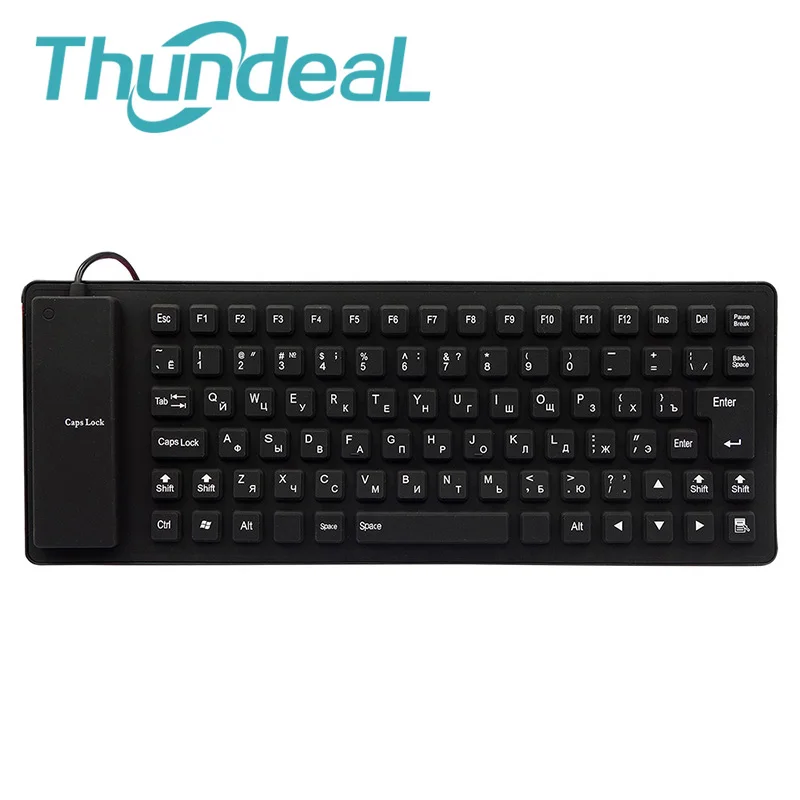 85-Tasten-Silikon, Englisch, Russisch, Tastatur, Tablet, Desktop-Pad, PC, Tablet, wasserdicht, USB, kabelgebunden, Gamer, Büro, russische Tastatur