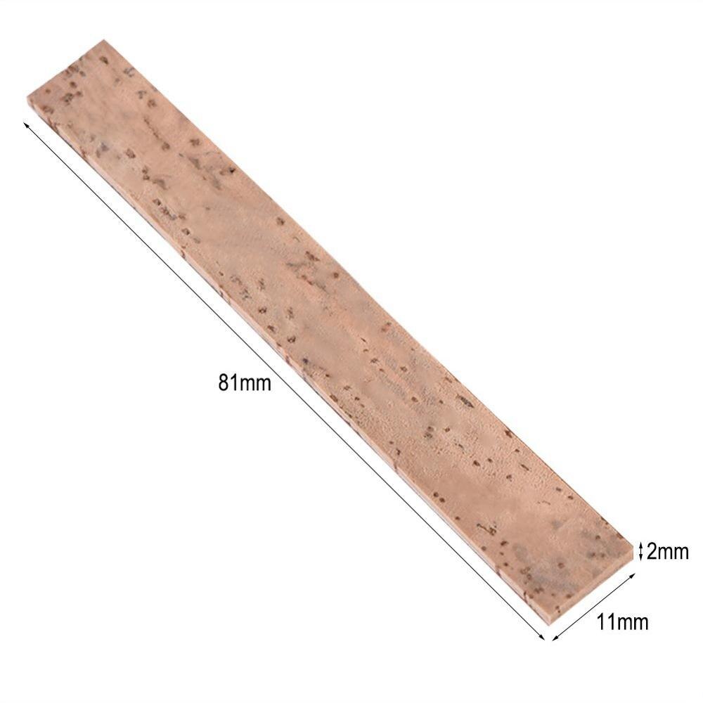 Fleksibilitet klarinet kork bb bas klarinet hals led naturlig kork ark instrument reparation udskiftningssæt 81*11*2mm