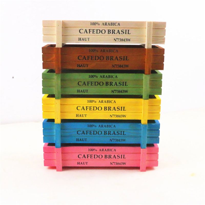 Vintage Wood Garden Flower Planter Succulent Pot Rectangle Trough Box Plant Bed PXPC