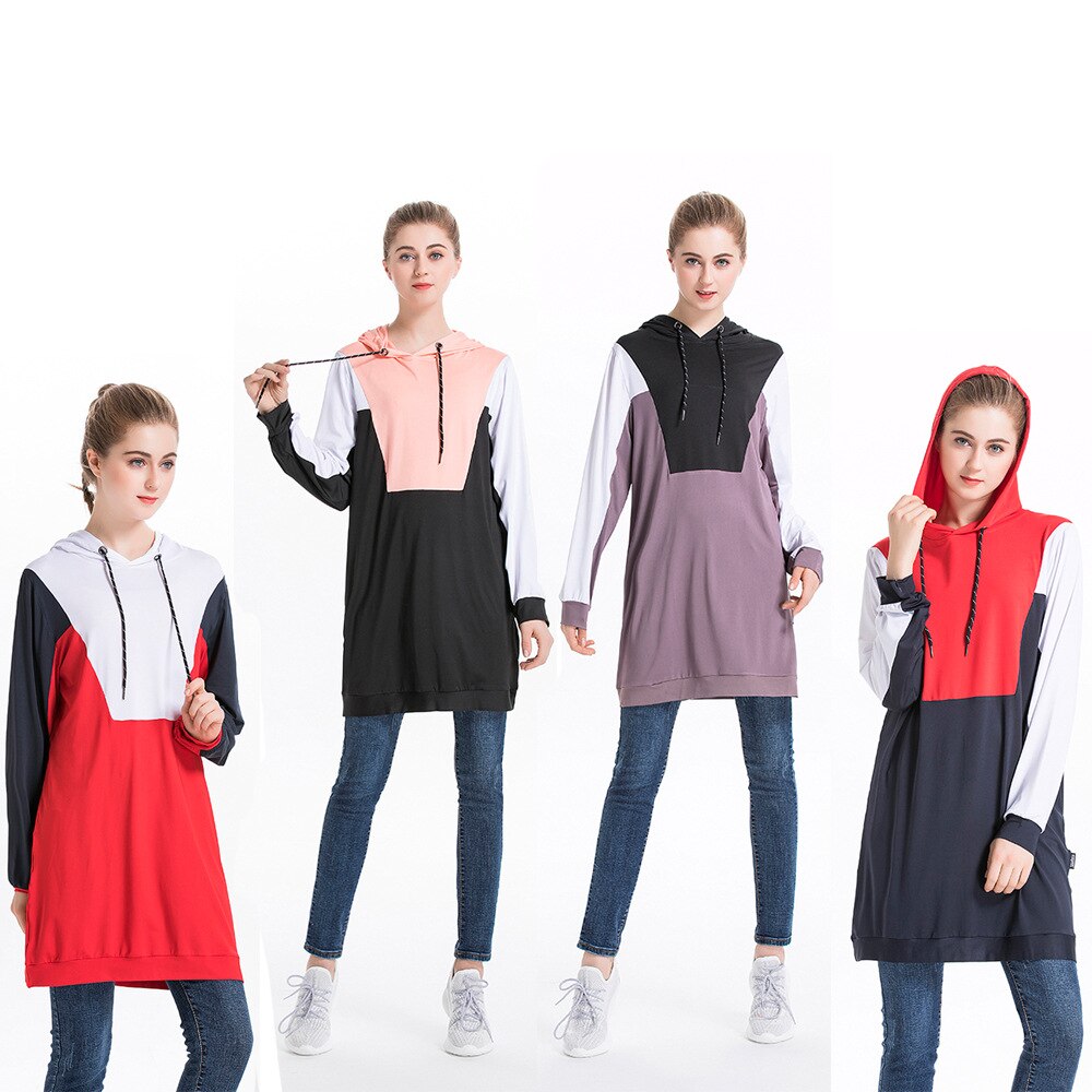 Moletom muçulmano feminino árabe muçulmano hoodies feminino pullovers topo 2021 jogging esportes agasalho com capuz manga longa blusa