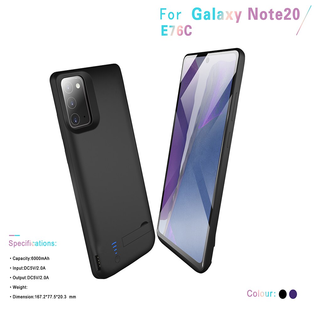 6000 Mah para Samsung Galaxy Nota 20 nota 20 Ultra de la caja de la batería del cargador de batería Banco de la energía de la nota 20 de la caja de la batería
