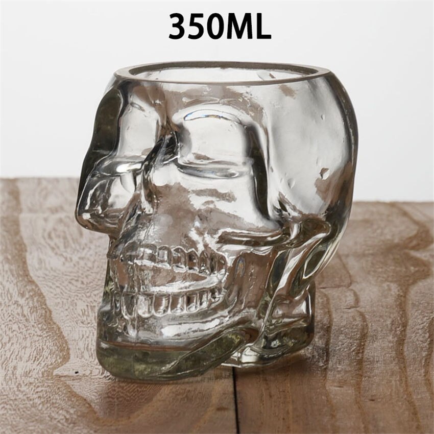 Przezroczysty kryształ czaszki głowy strzał szklany kubek robić whisky wino wódka gotyk dla domu Barware Drinkware whisky wino czaszki puchar: 350ml