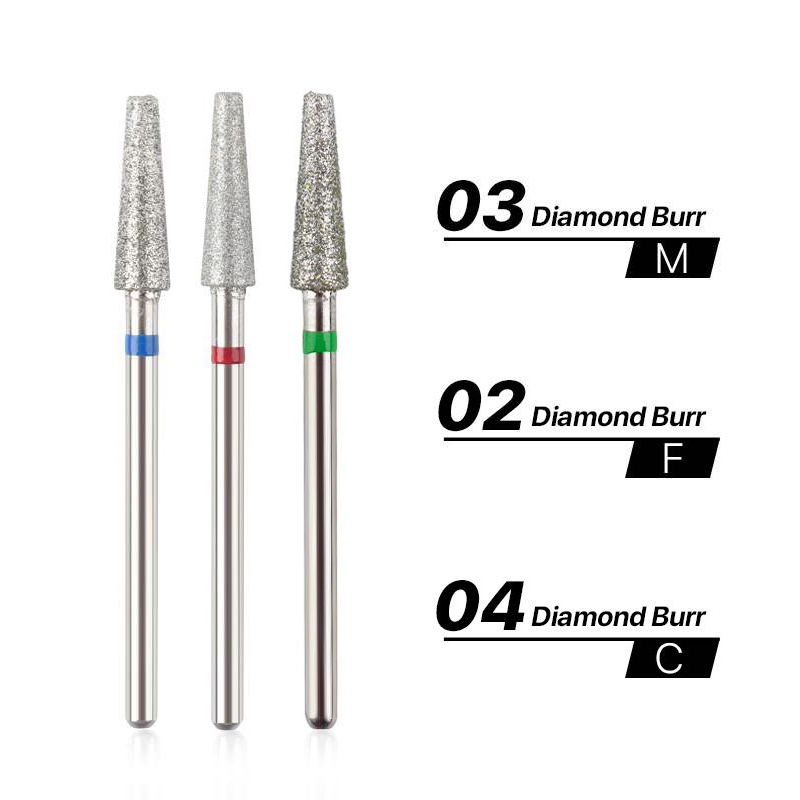 1/2/3/4 Uds. Broca de diamante para uñas, fresas eléctricas rotativas para pedicura, limas para manicura, rebabas para cutículas, herramientas para uñas, accesorios: Caqui oscuro