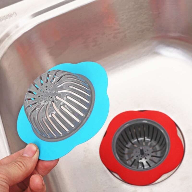 Convenient Silicone Sink Strainer Shower Sink Drains Cover Drain Sink Filter Plastic Kitchen Sink Stopper Bathtub Hair Filter