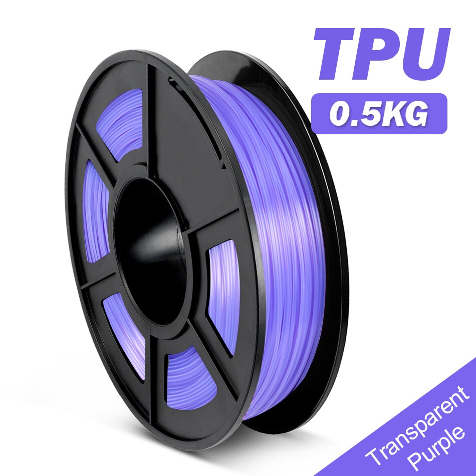 Filament Flexible rouge de la couleur 0.5kg de TPU avec la bobine 1.75/3.00mm Filament Flexible de TPU pour l'imprimante 3D Non-toxique 100% aucune bulle: TPU TR-Purple