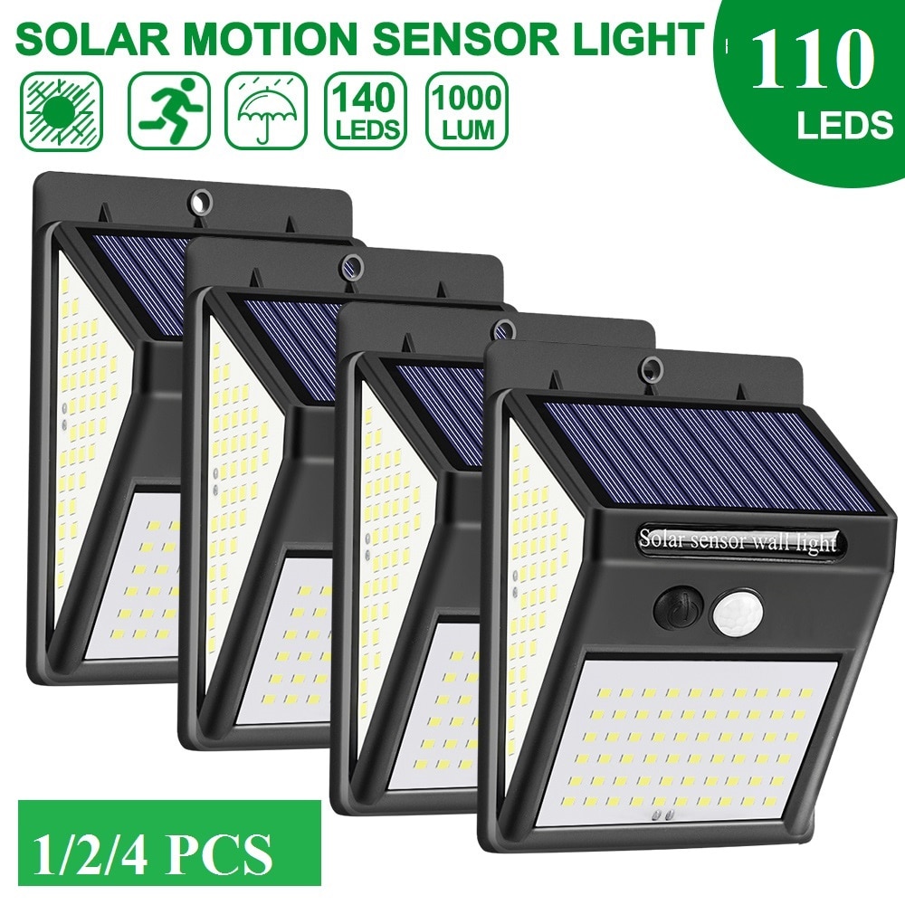 100LED Solar Light PIR Motion Sensor Wall Light Outdoor Garden Security Lamp For Garden Decoration Street Lantern