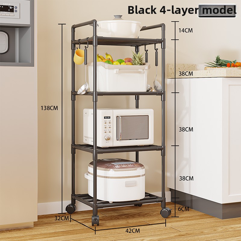 Household Microwave Stove Shelf Multi-Layer Kitchen Rack Multi Scene Bathroom Living Room Shelf Pantry Closet Kitchen Organizer: GRAY