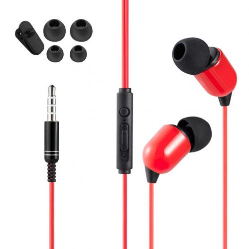 3-Meter 3.5mm Plug In-Ear Wired Earphone Broadcast Live Headset with/without Mic: Red With Mic