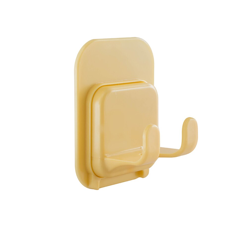 Porte-rasoir en plastique auto-adhésif, crochet de suspension, organisateur de rangement pour salle de bain: yellow