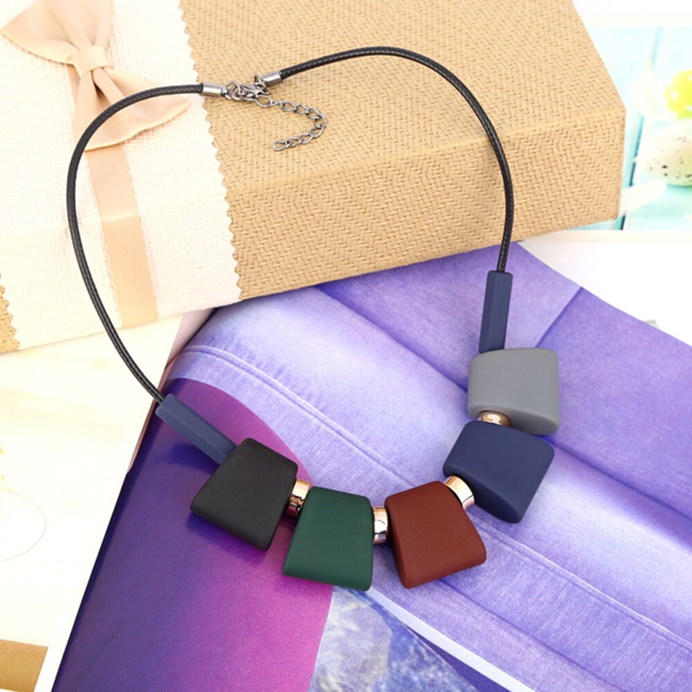 Trapezoidal Double Necklace Simple Trendy Clavicle Chain Vintage Statement Accessories For Women New2019