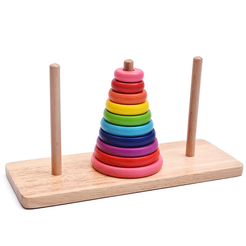 Toren kinderen educatief speelgoed houten vroeg leren klassieke wiskundige puzzel speelgoed voor kinderen: Default Title