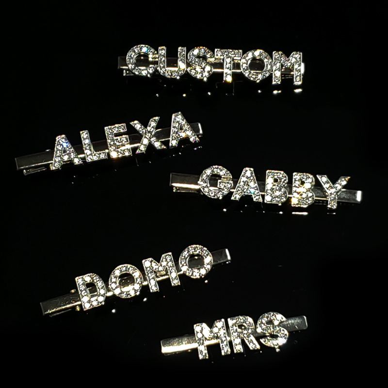 Custom Words Hairclips Word Hair Clips Barrettes Pins Emblazoned with your favorite name or word for girls&women