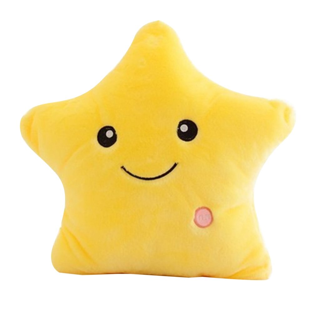 Unique 40x35cm Luminous Pillow Vivid Star LED Light Cushion Plush Pillow for Bedroom Birthday