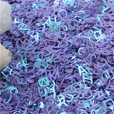 6mm bokstäver karaktär lösa paljetter för pyssel glitter pailletter scrapbooking paljetter konfetti nail arts dekoration diy 20g: Ab lila / 20g