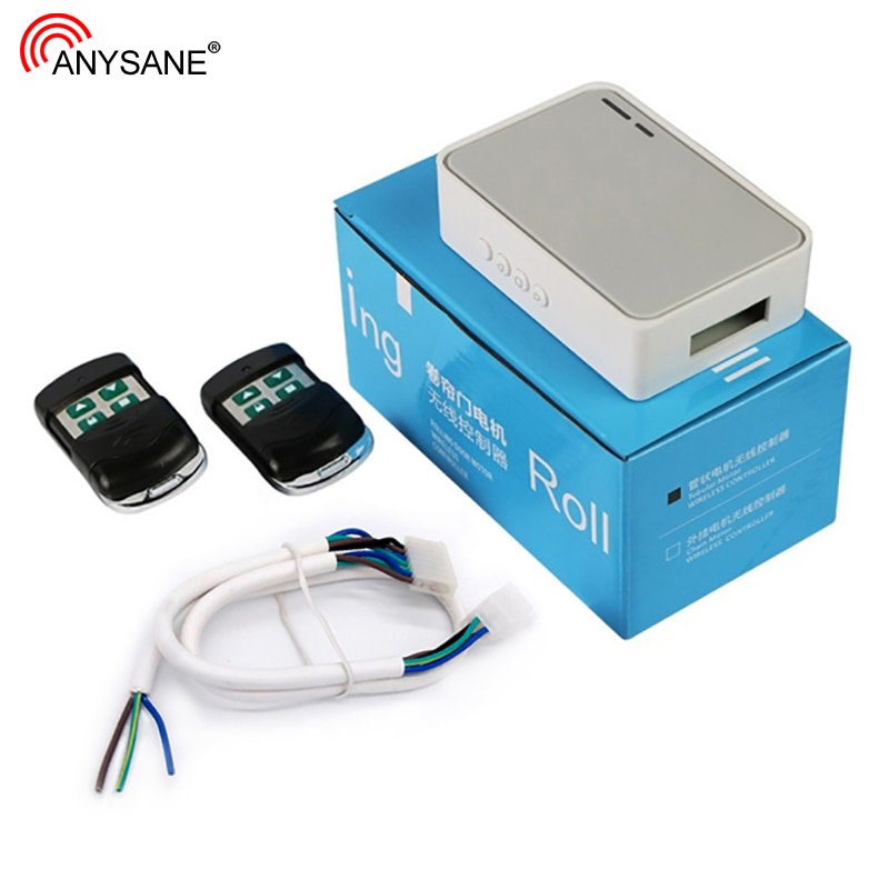 ANYSANE Rolling Shutter Tubular Motor Controller Wireless Garage Door Electric Door Remote Control Kit RF433mhz Receiver Emitter