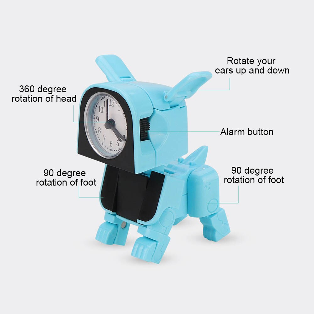 Multifunction Mini Dog Shape Clock Toy Cute Variant Alarm Clock Robot Toys Early Education For kids Baby Cute Puppy Walking Toy