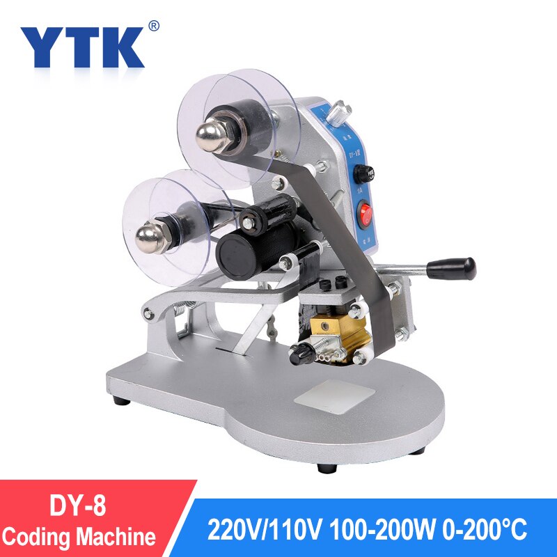 YTK DY-8 Type Hand Pressure Direct Thermal Coding Machine, Production Date Coding Machine Three Rows Adjustable