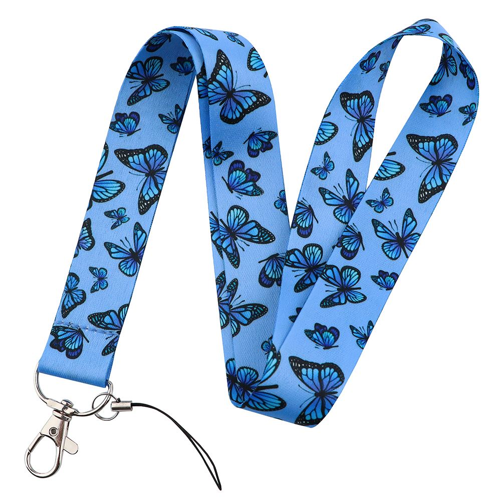 LX997 Schmetterling Schlüsselband Keychain Nacken Gurt für Schlüssel Ich würde Karte Halfter Schlüssel Schnur Hängen Seil Lariat Telefon Riemen Zubehör: 1